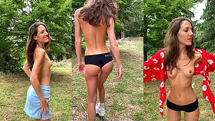 sexy model MySweetApple undress in the woods onlyfans