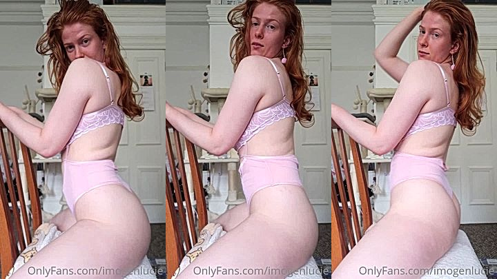naughty onlyfans model Imogen Lucie rides on a chair  hard