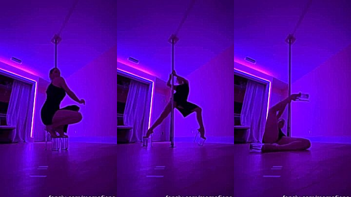 naughty babe Mama Fiona used stripping pole to tease you