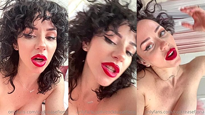 hot nasty model Mama Fiona boobs play on the bed