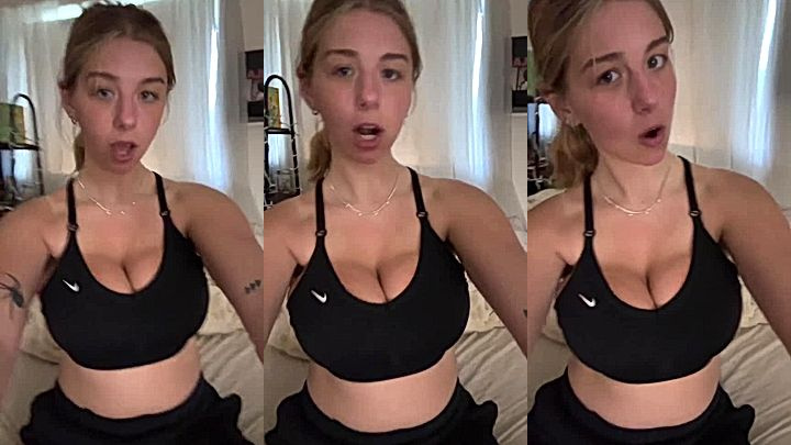 big boobs model Lynntoria tits is too big for her bra