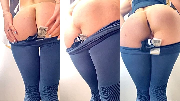 sexy bitch Ellie Leen took of her yoga clothes to wiggle her booty naked for you