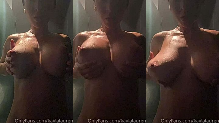 onlyfans model Kayla Lauren shakes her big natural tits