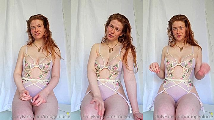 red hair bad babe Imogen Lucie shakes her big ass in lingerie