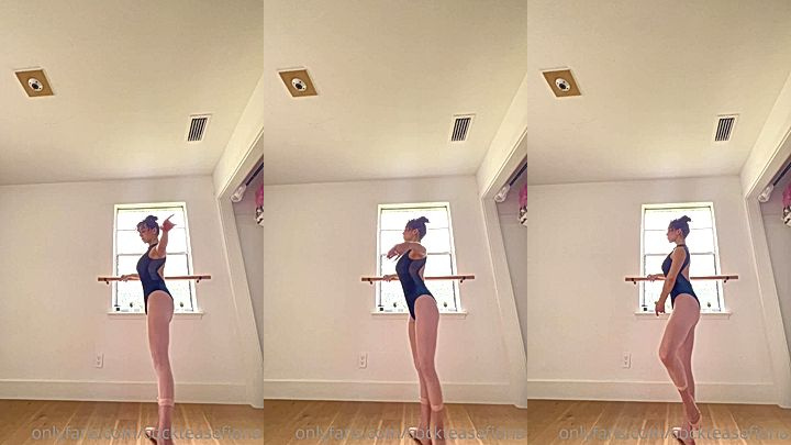 hot american Mama Fiona practicing her ballerina skills