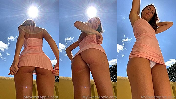 naughty model MySweetApple grabs and fondles her natural boobs