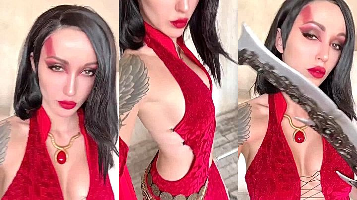 russian onlyfans model Lera Himera looks hot in red lingerie