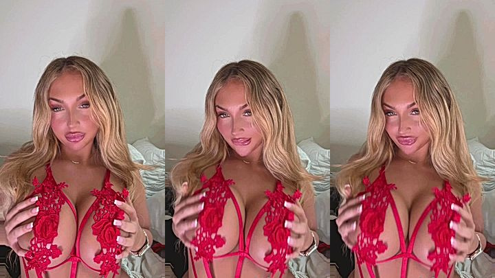 onlyfans model Blairbbyxo fondels big tits in lingerie