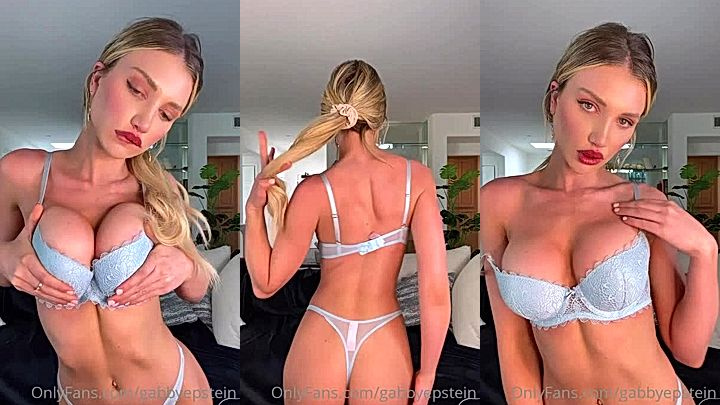 naughty austrilian model Gabby Epstein rubs big tits and shakes big ass