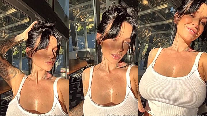 sexy american model Kayla Lauren shows her big tits inlingerie