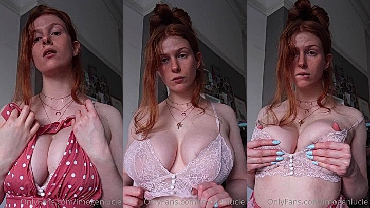 sexy Imogen Lucie nusty strip video, watch dirty slut Imogen Lucieslowly take off her top to show her tits
