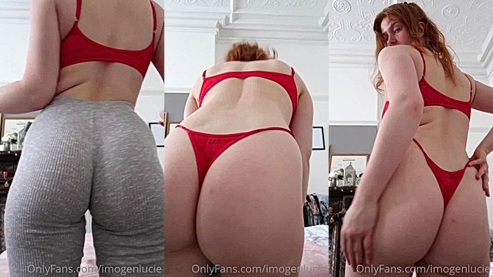 naughty white onlyfans model Imogen Lucie shakes her big ass hard