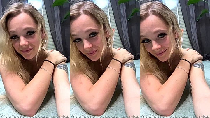 sexy busty babe Anne Wünsche touching every inch of her huge massive boobs