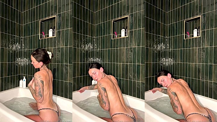 sexy onlyfans model Kayla Lauren rubs her body in the bathtub