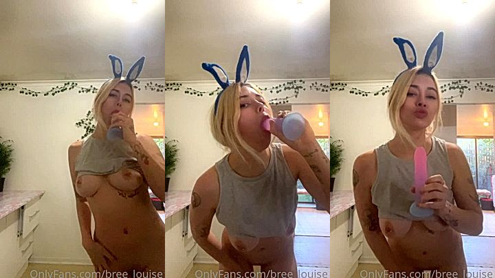 naughty onlyfans model Bree Louise sucked dildo all day and night
