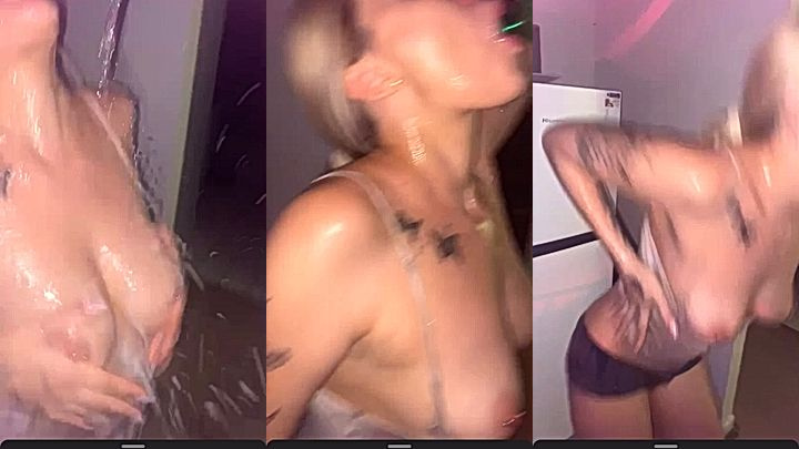 nasty hoe Bree Louise can’t stop touching her tits, sh moans real hard as she squeeze her tits