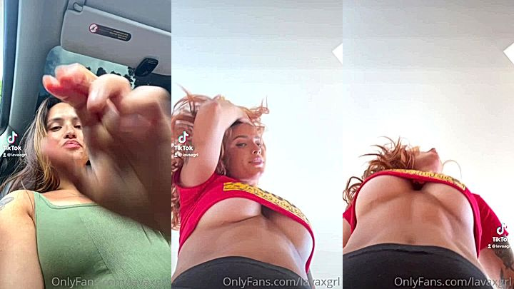 sexy hot model Lavaxgrl shos her big boobs while standing