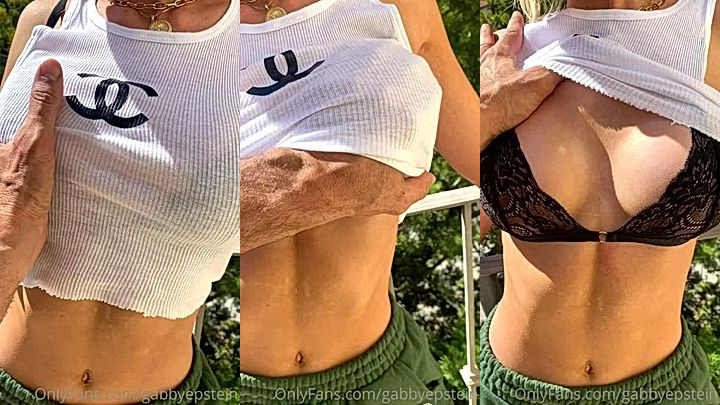 sugar daddy rubs my soft tits on the balcony, Gabby Epstein video