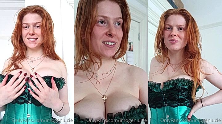 onlyfans model Imogen Lucie rubs her huge boobs
