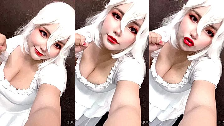 naughty nasty model Queenie16 look sexy hot in white hair