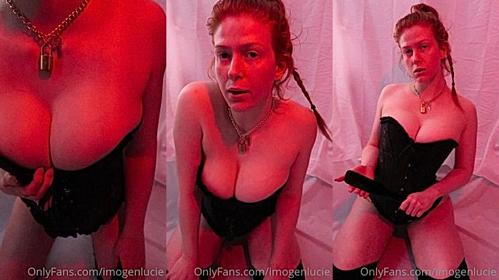 big sexy model Imogen Lucie lip biting and clevage tease set the moode perfectly