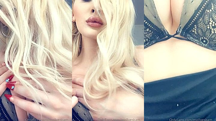 leaked onlyfans video, hot Molly Eskam grabs her boobs and shake them playfully