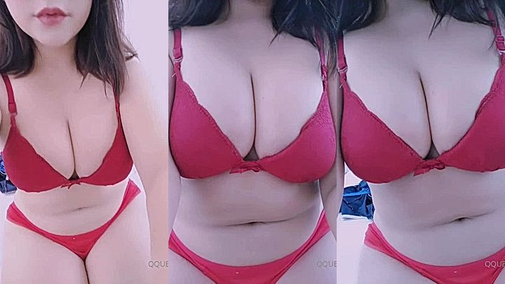 nasty onlyfans model Queenie16  show her big tits in her red lingerie