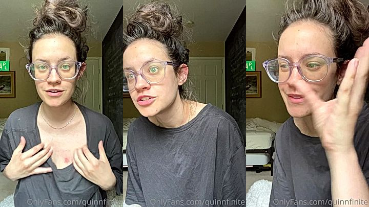 model QuinnFinite looks good in glasses and rubs big boobs