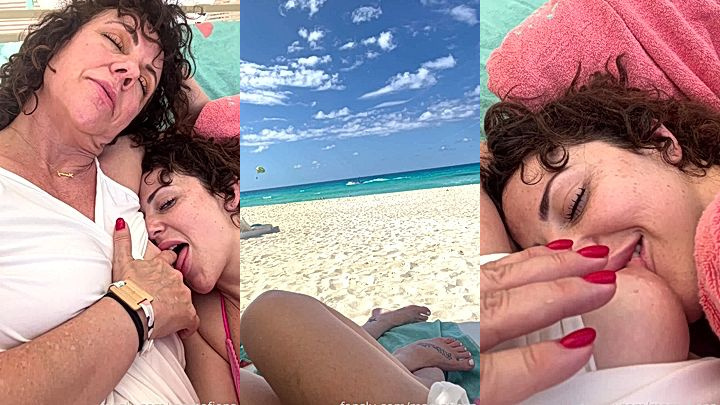 leaked video of nasty model Mama Fiona sucking her sister’s big tits on the bed