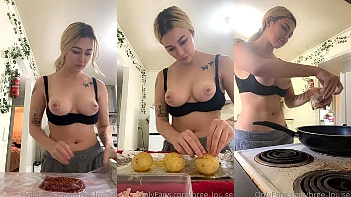 watch me looking sexy as i made breakfast for him, so he could have enough energy