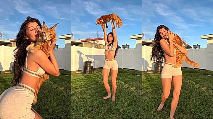 leaked video of Queenpussyboss  playing with her puppy in the yard