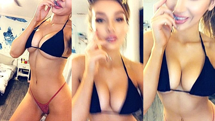 all natural beauty, watch naughtyy slut Molly Eskam fondle her sexy juicy boobs in lingerie