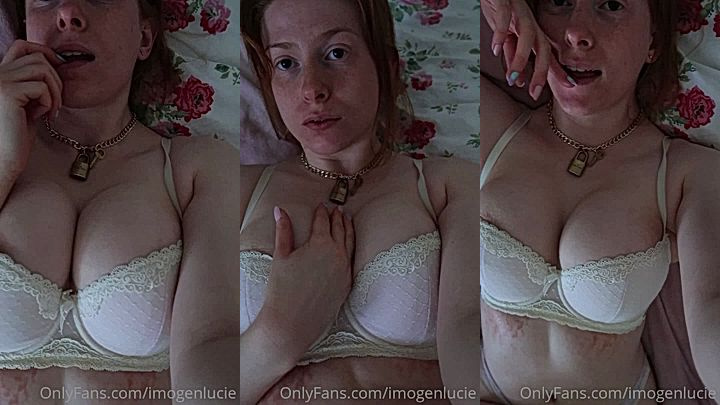 sexy model Imogen Lucie jiggle her juicy ttis with her bra on