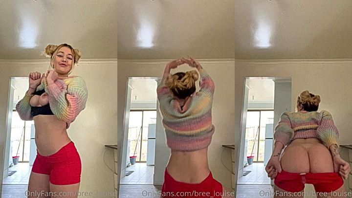 nude video of sexy onlyfans model Bree Louise pulls her panties down and shake her big booty