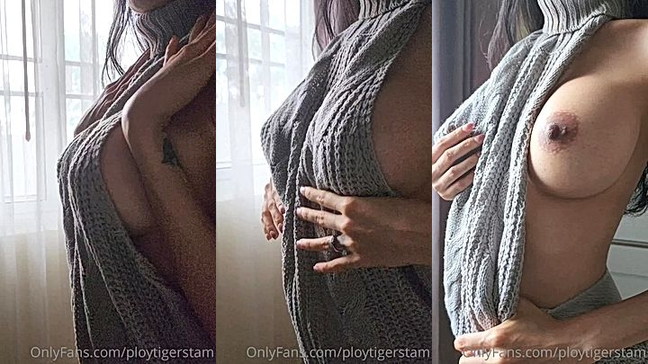 slut Ploytigerstam hold her big tits in this video