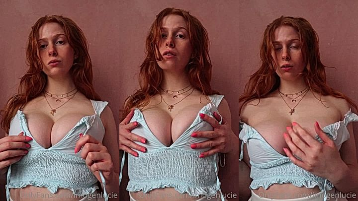 hot freaky nasty model Imogen Lucierest her big tits on her palm in this hot tease video