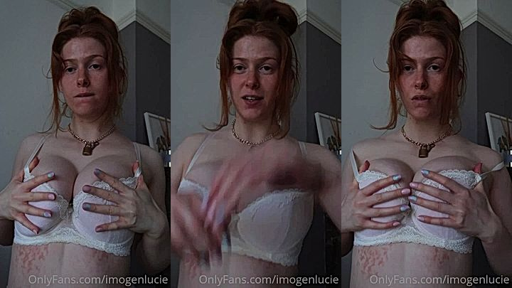 british sexy slut Imogen Lucie jiggles big tits in lingerie