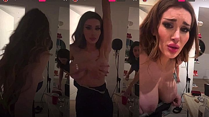 model grabs her juicy boobs after date night, Molly Eskam playful teasebefore bed
