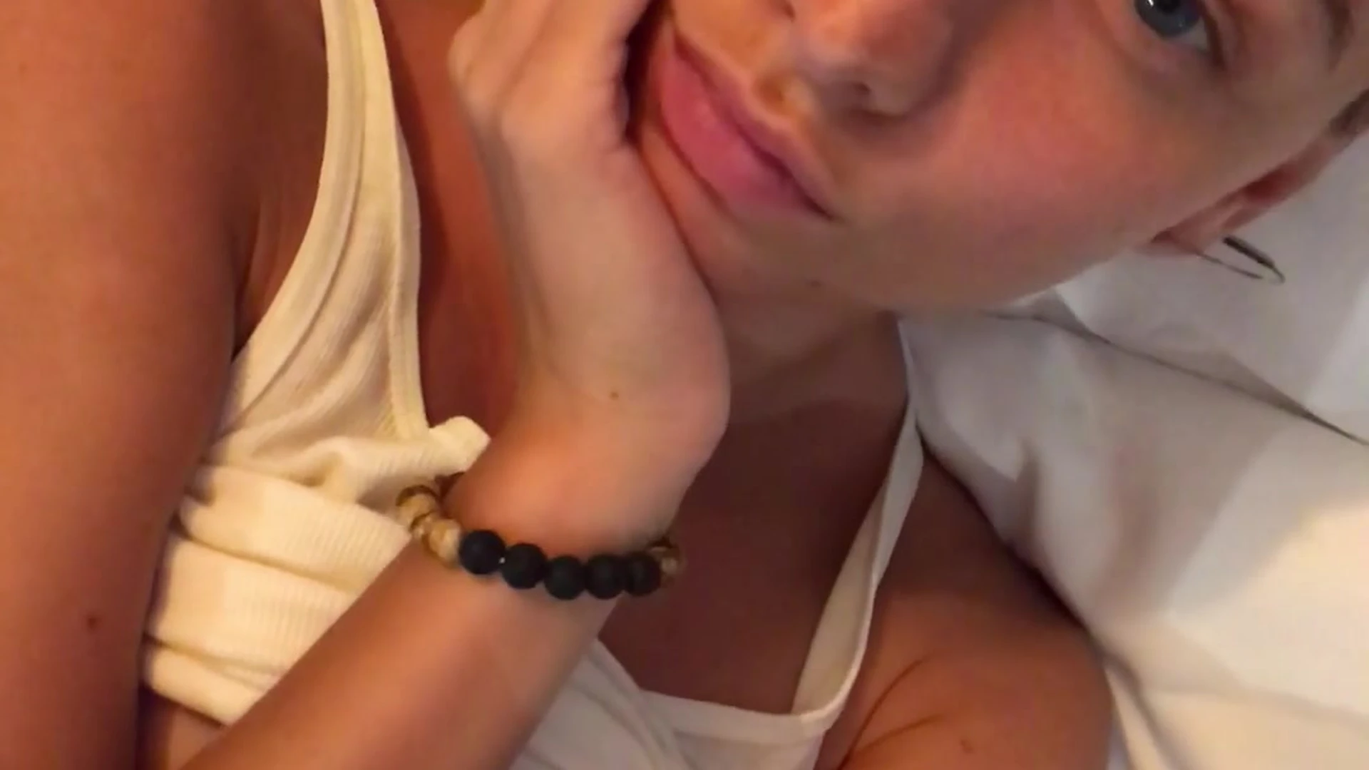 bad girl Lily Ivy knows you are here for her big tits as she rubs big tits on bed  onlyfans leak