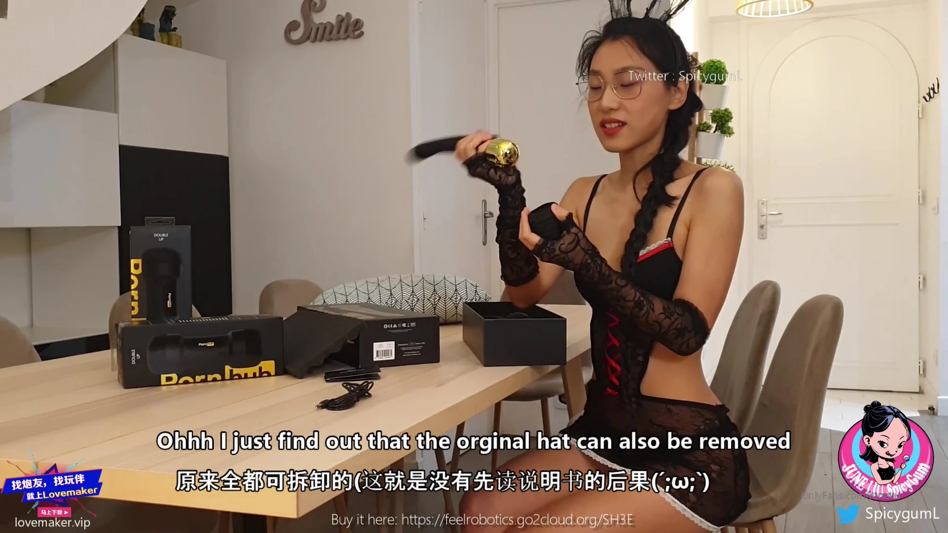 onlyfans american naughty babe June Liu buzz her wet dripping coochie