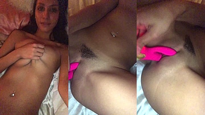 horny slut Gianna Dior is so horny at night that sha have to fuck herself with her pink dildo
