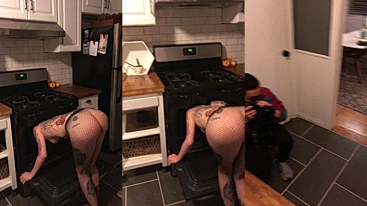 nasty freaky babe Strawberrysquirtcake rubs her big booty wide and smack her big ass