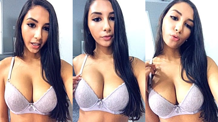 sexy american model Gianna Dior shows of her natural big tits