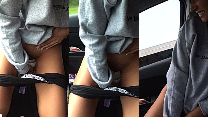 horny babe Gianna Dior fingering herself while the car is in the move onlyfans