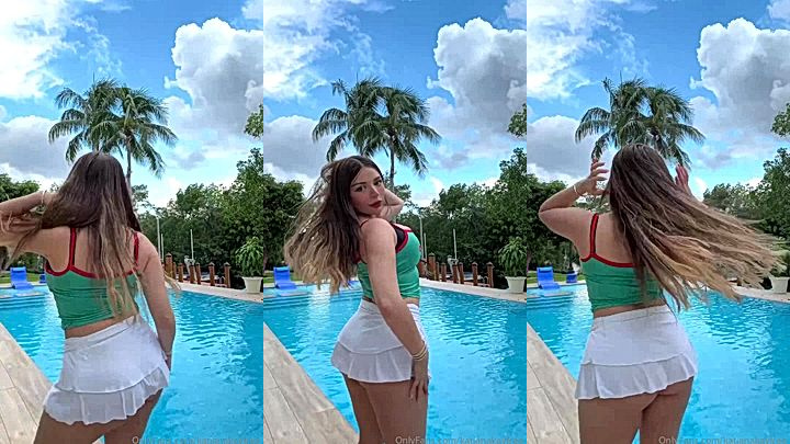 big ass latina Katiana Kay standing by the pool onlyfans