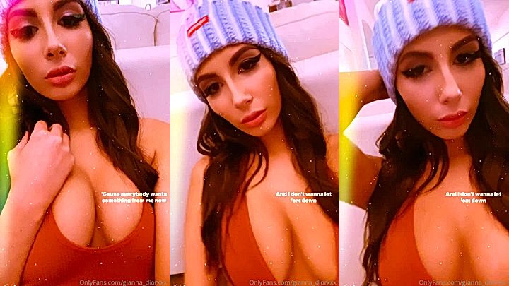 american onlyfans model Gianna Dior fondles her tits in lingerie