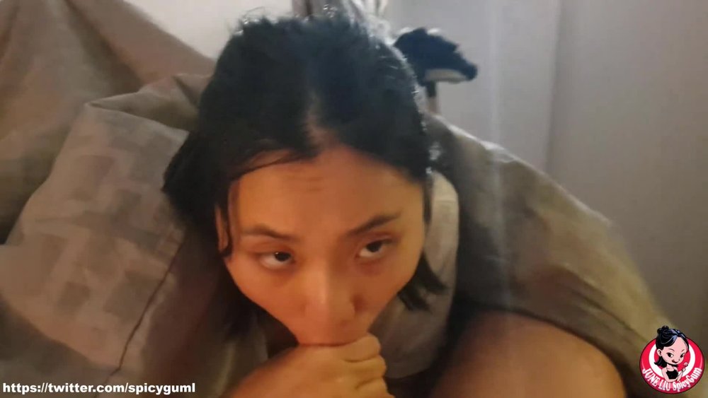 wild asian onlyfans model june Liu sucks her horny stepbrother huge cock