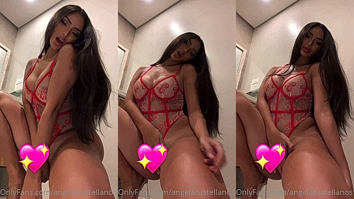 hot sexy model Angela Castellanos looking sexy as fuck in lingerie in this onlufasn teasing video