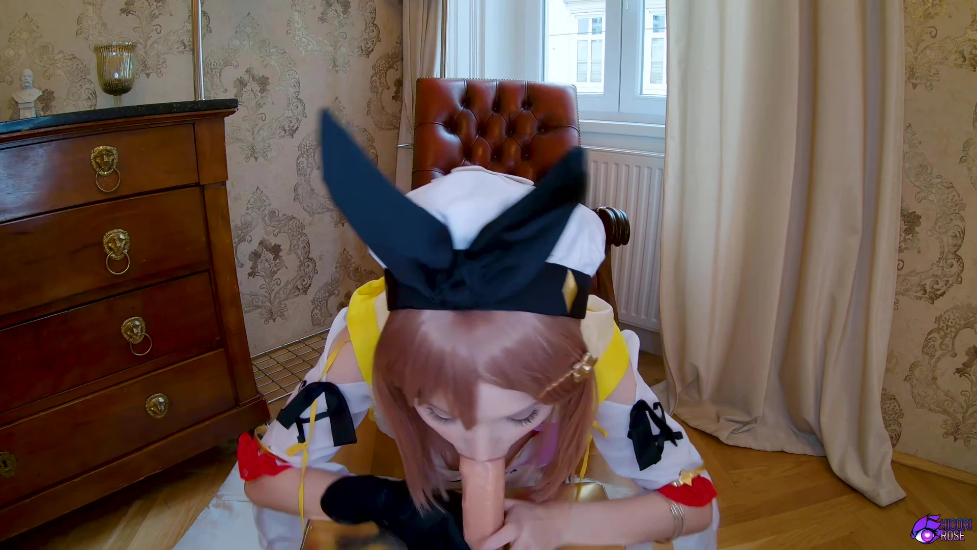 dirty filthy hoe Hidori Rose practice her huge hard cock sucking skills on dildo, leakd teasing video