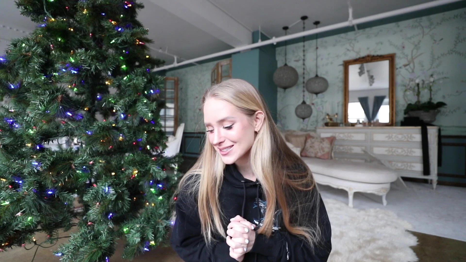 it is christmas period Caroline Zalog wear a red dress big ass,big tits